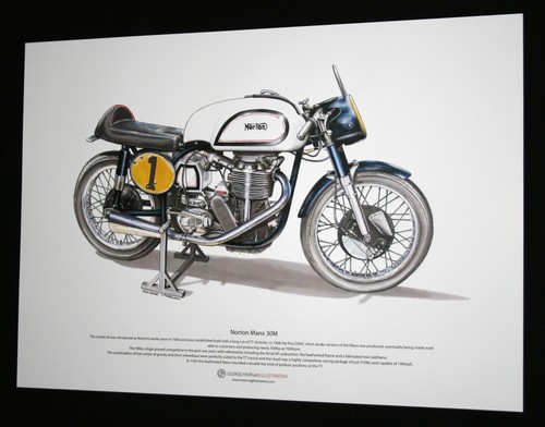 Norton manx 30m art poster - 30m,,
