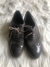 Graceland Womens Brogue Grey Leather Shoes Office Formal Casual Smart 6UK/39 EU