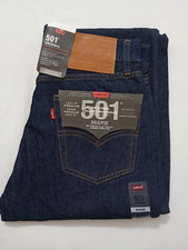 LEVIS 501 MENS REGULAR STRAIGHT LEG FIT DARK BLUE JEANS ALL SIZES