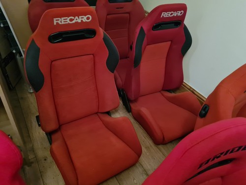 Pair red recaro bucket - of,
