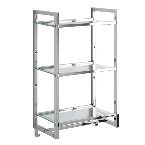 Chrome bathroom shelf unit - chrome,