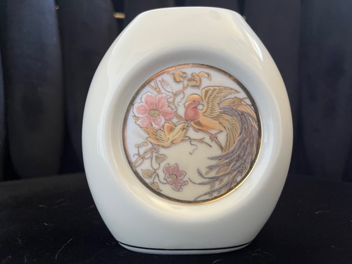 Bud vase ivory colour - bud, gold