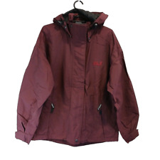 Jack Wolfskin TEXAPORE Jacket Women's Size M Burgundy Hooded Waterproof Pockets