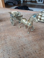 Vintage brass pony and trap