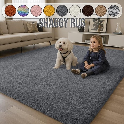 Fluffy rugs large shaggy rug - rugs,