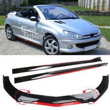 Gloss Front Bumper Lip Spoiler Splitter +Side Skirts For Peugeot 206 CC 207 208