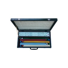 Vintage Mahjong Set 164 Catalin Tiles & 5 Racks Cardinal? Leather Green Box READ