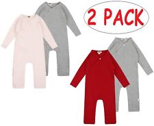 Baby Girls 2 Pack Quilted All In One Jumpsuits Kimono Style Onezee 0-24M New