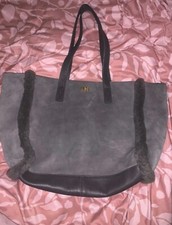 grey ugg charlee sheepskin tote bag