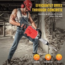 Demolition Hammer Jack 3600W Jack Hammer Concrete Breaker Heavy Duty 2000 BPM UK