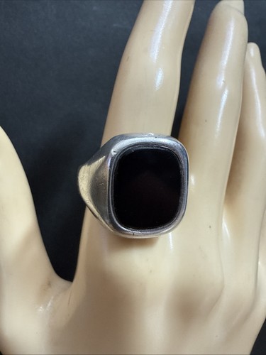 Vintage 1977 signet ring onyx - 1977,