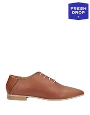 RRP€179 VIVIAN Leather Lace-Up Shoes US7 UK4 EU37 Brown Flat Made in Italy