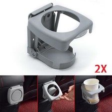 2pcs Universal GREY Folding Cup Drink Holder Mount Car Boat Caravan Camper Kids