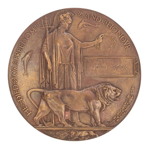 Ww1 memorial plaque john brook - ww1,