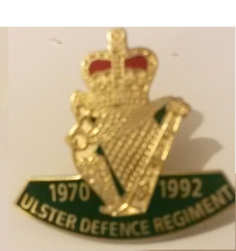 Ulster defence regiment - defence, lapel