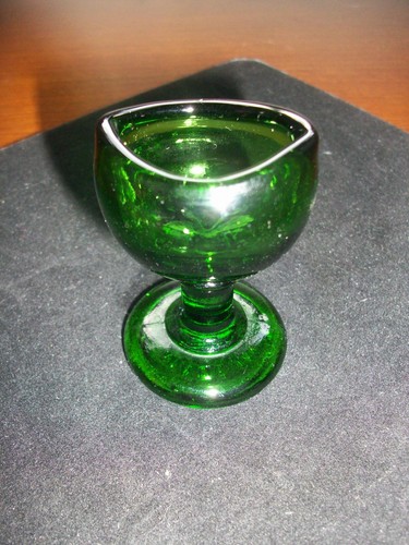 Antique green glass eye bath - glass,