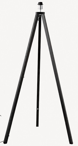 Black wooden floor lamp - black, tripod