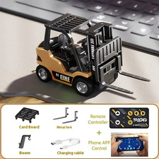 2.4G Tabletop RC Forklift Engineering Vehicle 1/64 Mini Remote Control Alloy For