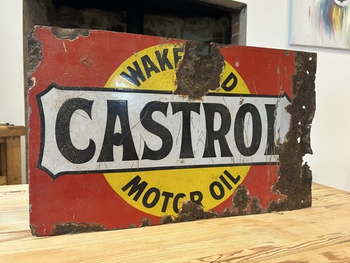 Vintage castrol enamel - vintage,