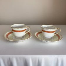 2 Vintage 22k Gold Trim 1945-1952 Occupied Japan Demitasse Cups & Saucers