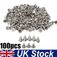 100Pcs 10mm Punk Cone Spikes