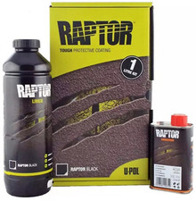 UPOL Raptor BLACK Tough Urethane Coating Truck Bed Liner Trailers Boats 1L Kit