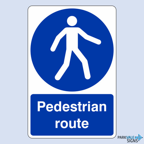 Pedestrian route safety sign - safety,