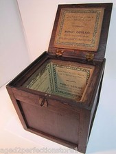 PUBLIC COAL Co PHILA Pa Old Advertising CIGAR HUMIDOR Wooden Box CELOTEX