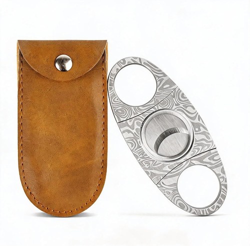 Cigar cutter silver damascus - cigar,