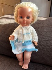 Palitoy Vintage 1970s Doll Hard Plastic Body Rubber Head Blue Eyes Blonde Hair