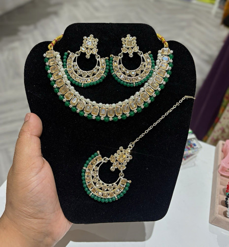 Gold tone green clear - gold-tone, &