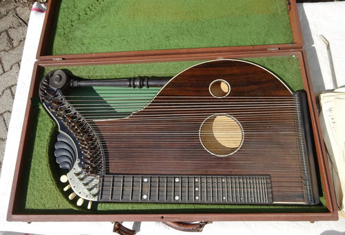 Vintage zither harp - zither,