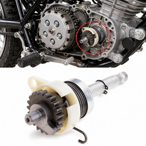 Kick start shaft gear - shaft, parts