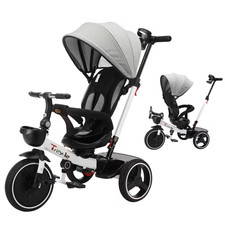 Suitable for Boys And Girls Adjustable Multifunctional Tricycle with Footrests,