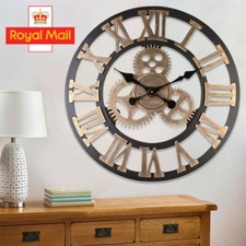 Extra Large Roman Numerals,Skeleton Wall Clock Big Giant Open Face Round Home