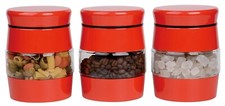 Glass storage jars canister storage containers tea coffee sugar set 3pcs