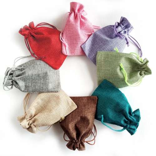 Jute drawstring dice - drawstring, bags