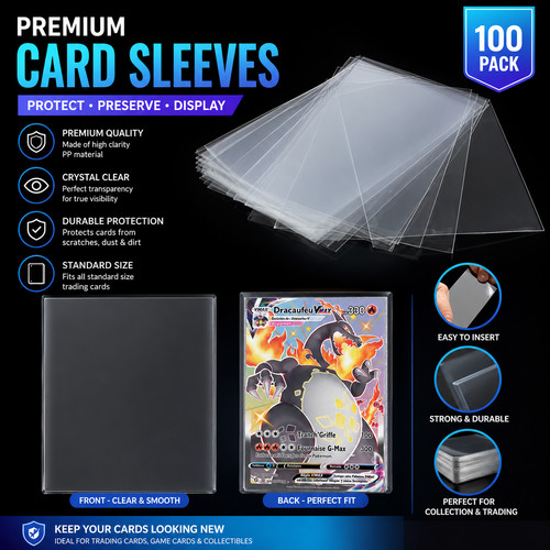 100 1000pcs clear card sleeves - 100-1000pcs,