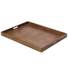 Tray Black Acacia Wood Butlers