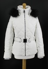 POIVRE BLANC WOMENS RIVA FAUX FUR SKI JACKET PUFFER UK XS WHITE RRP £385 IB