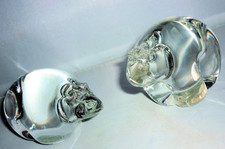 2 CUTE ADRIAN SANKEY CLEAR GLASS POLAR BEAR PAPERWEIGHT FIGURINES ORNAMENTS