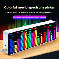 MIC+CABLE Sound Level Meter Clock LED Audio Display Music Spectrum Visualizer