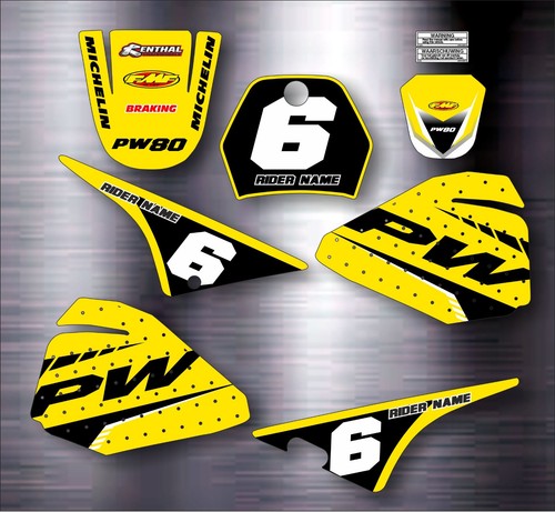 Yamaha yellow graphics - pw, 80