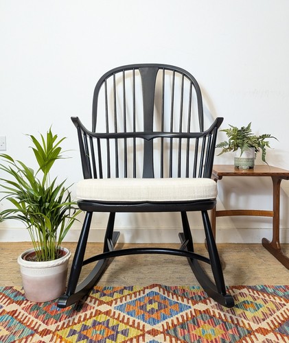 Black ercol rocking chair - black,