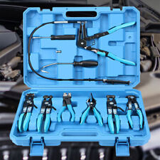 Automotive Flexible Hose Clamp Clip Pliers Set Swivel Jaw Flat Angled Band Tool