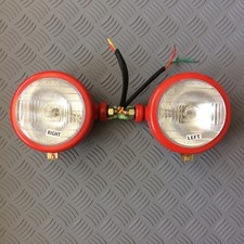 Massey Ferguson 35, 65 Tractor Red Headlights, Side Mounted,  pair