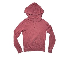 Saint Laurent Signature Logo Distressed Pink Rive Gauche Hoodie Small
