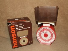 Vintage Retro Hanson Mini Scales Red & White Boxed Complete Working Kitchenalia