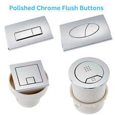 Large Chrome Pneumatic Push Buttons & Flush Plates - Dual Air WC Toilet Flushing