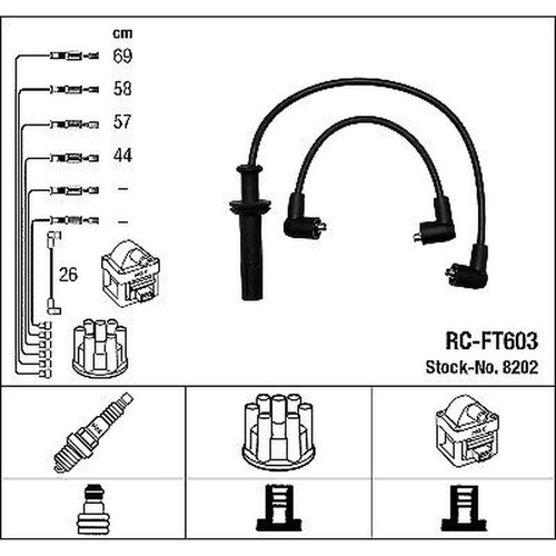 Ignition cable kit ngk - cable,